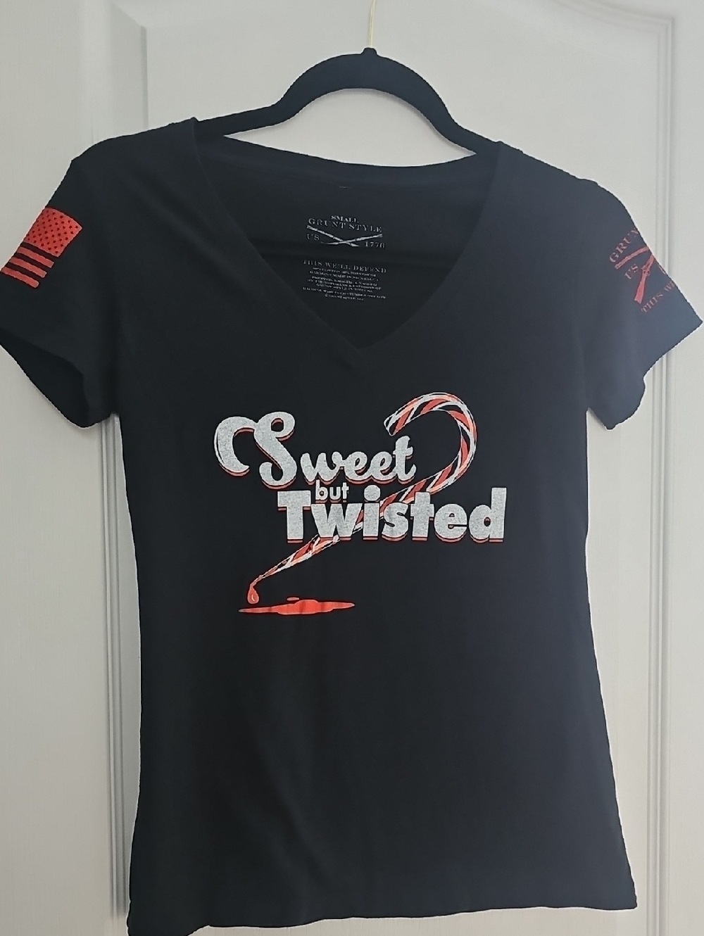 Grunt Style Black 'Sweet but Twisted' Short Sleeve V-Neck Tee